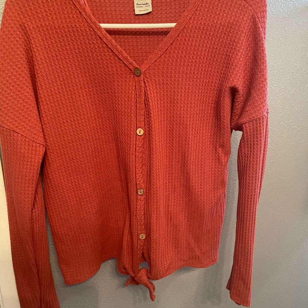 long sleeve front tie  top